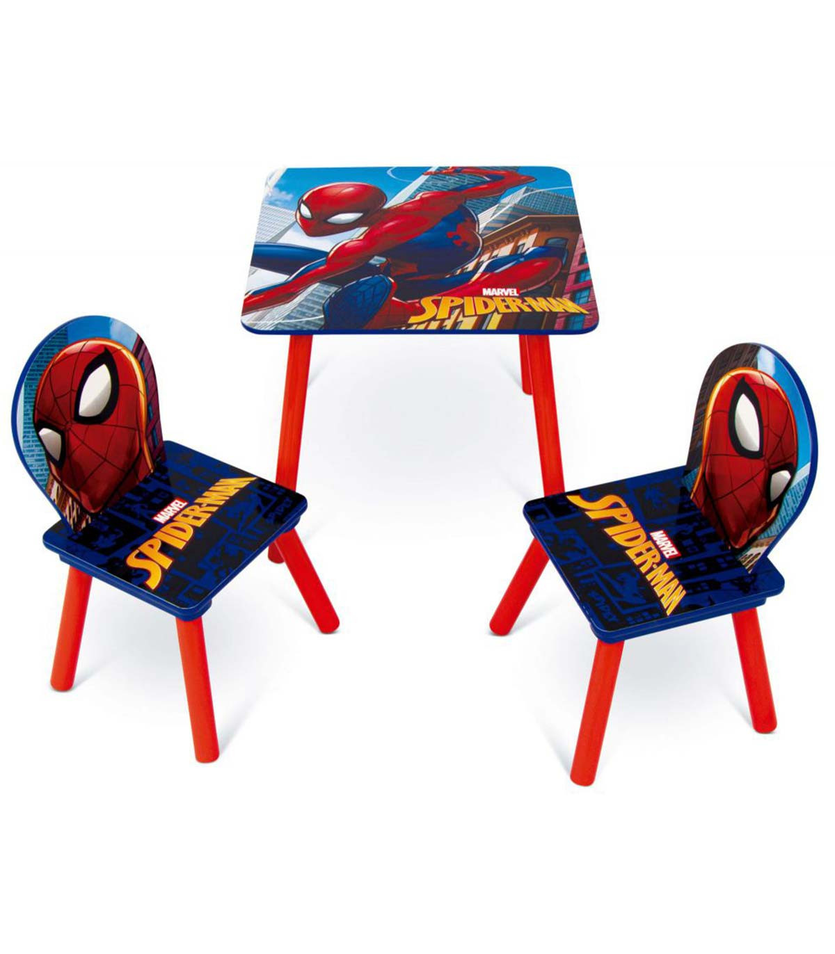 MASĂ DIN LEMN CU 2 SCAUNE SPIDERMAN