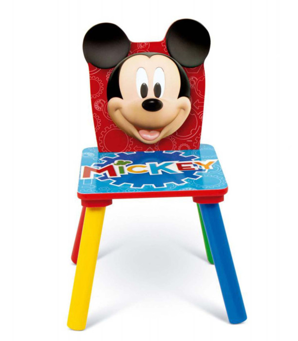 WOODEN TABLE WITH 2 MICKEY CHAIRS