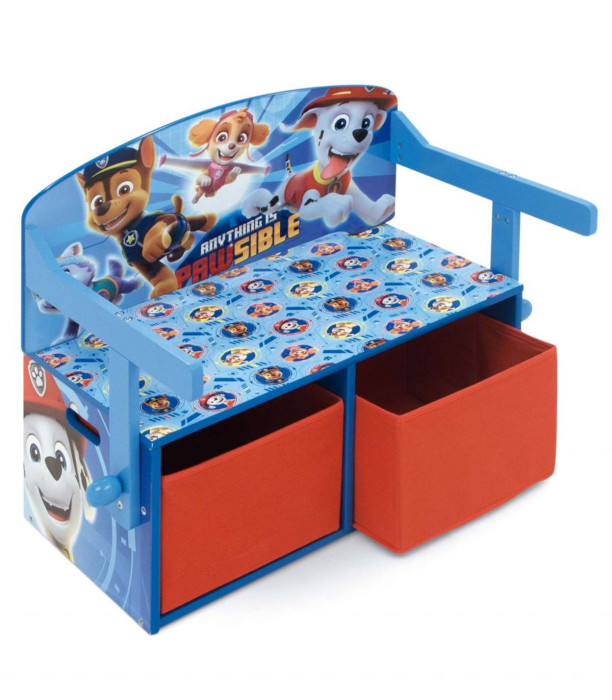 3-in-1 WOODEN BENCH/DESK/ORGANIZER PAW PATROL