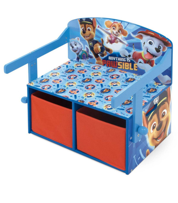 BANCĂ/BIROU/ORGANIZATOR DIN LEMN 3 ÎN 1 PAW PATROL