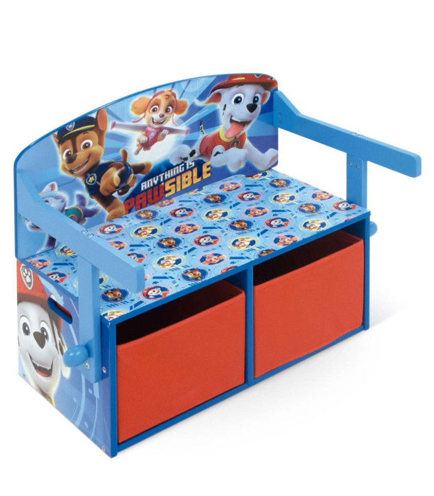 BANCĂ/BIROU/ORGANIZATOR DIN LEMN 3 ÎN 1 PAW PATROL