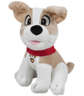 CÂINE MARE DE PLUȘ CU ZGARDĂ ROȘIE 28 cm - Medii