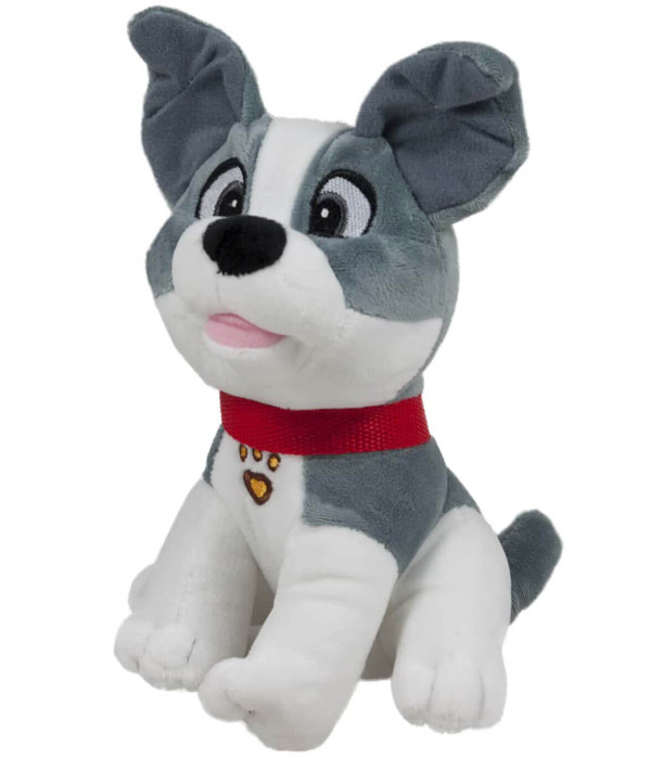 CÂINE MARE DE PLUȘ CU ZGARDĂ ROȘIE 28 cm - Medii