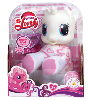 STUFFED PONY WITH BABY BOTTLE - Small