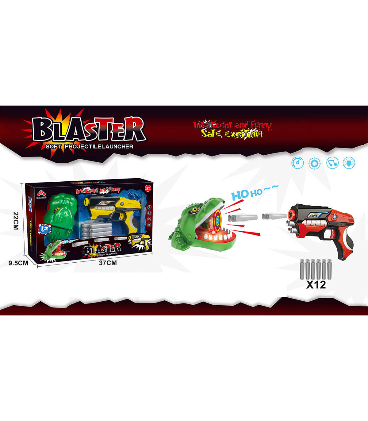 PISTOL DE JUCĂRIE BLASTER CU ȚINTĂ CROCODIL - PISTOLE