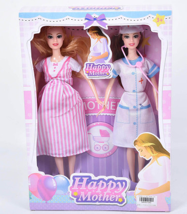 SET 2 PAPUSI DOCTOR SI MAMA - PĂPUȘI ȘI SIRENE