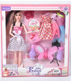 PĂPUȘĂ CU GEANTĂ PISICĂ, HAINE ȘI ACCESORII - PĂPUȘI ȘI SIRENE