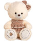 TEDDY BEAR WITH DRESS AND RIBBON 2 COLORS 42 CM - Medium