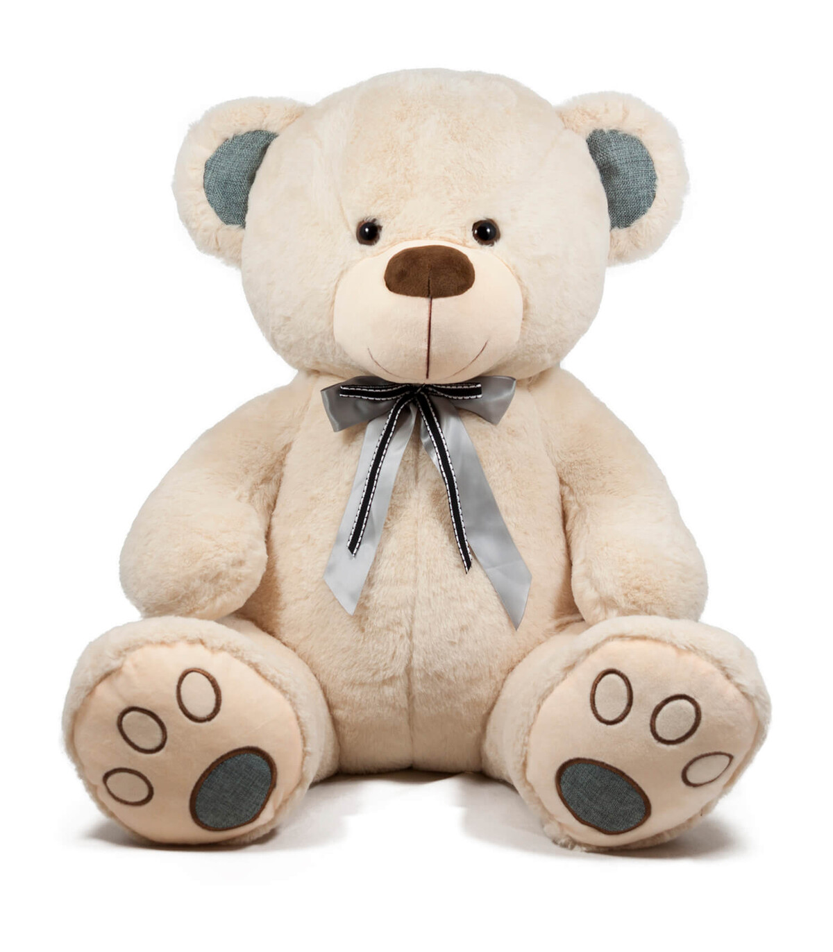 TEDDY BEAR WITH DOUBLE RIBBON 2 COLORS 50 CM - Medium