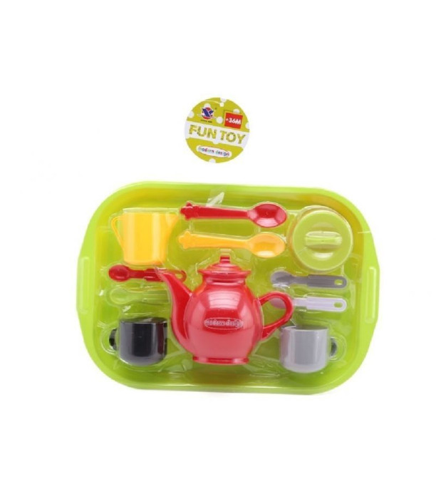 SET DE CEAI PENTRU COPII CU TABLĂ VERDE - BUCĂTĂRIE, SERVICII ȘI MÂNCARE