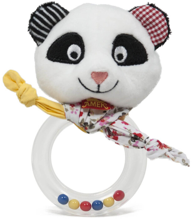 ZORNĂITOARE URS PANDA 15 CM - PLUȘ PENTRU BEBELUȘI
