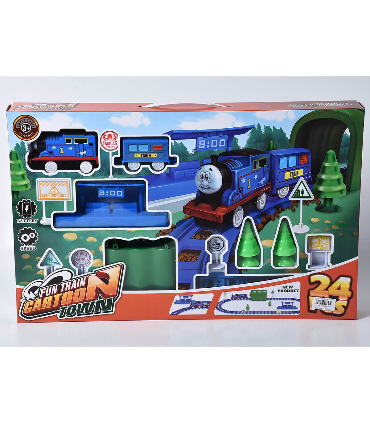 THOMAS TRAIN AND RAILS 24 PIECES - TRAINS AND BUSES