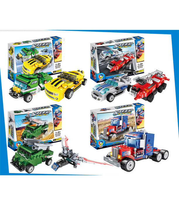 SET TRANSFORMERS 162 - 175 PIESE 4 VARIANTE - CUBURI DE CONSTRUIT, ASOCIERE ȘI INELE