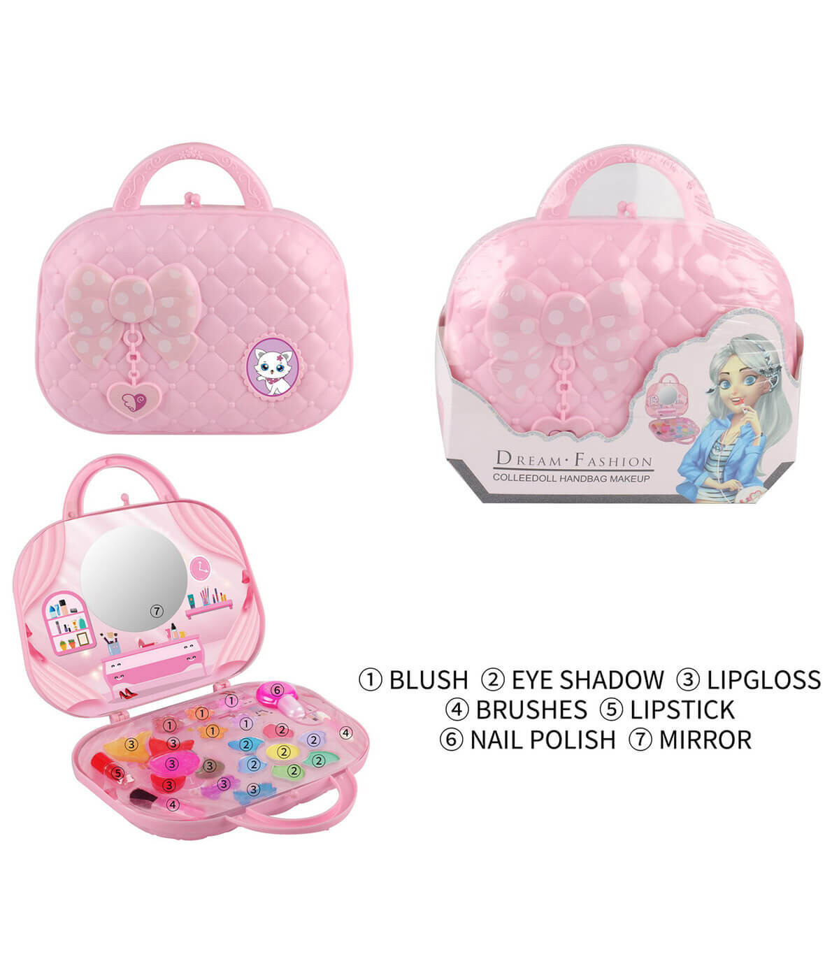 GEANTĂ ROZ DE MACHIAJ - MACHIAJ ȘI ACCESORII PENTRU PĂPUȘI