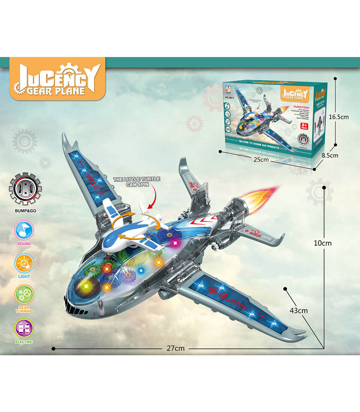 TRANSPARENT BATTERY GEAR PLANE - AIRCRAFT AND HELICOPTERS