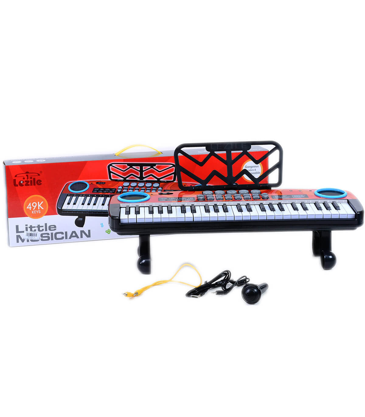 PIANO WITH 49 KEYS, MICROPHONE AND MUSIC STAND - Piano