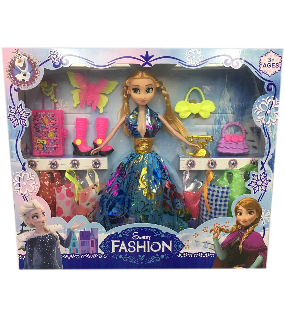 PĂPUȘA FROZEN KINGDOM CU HAINE ȘI CIZME - PĂPUȘI ȘI SIRENE