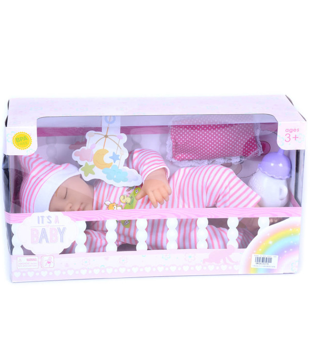 BEBELUȘ CU DORMIT ÎN CĂRȚI CU PERNĂ ÎN CUTIE - BEBELUȘ