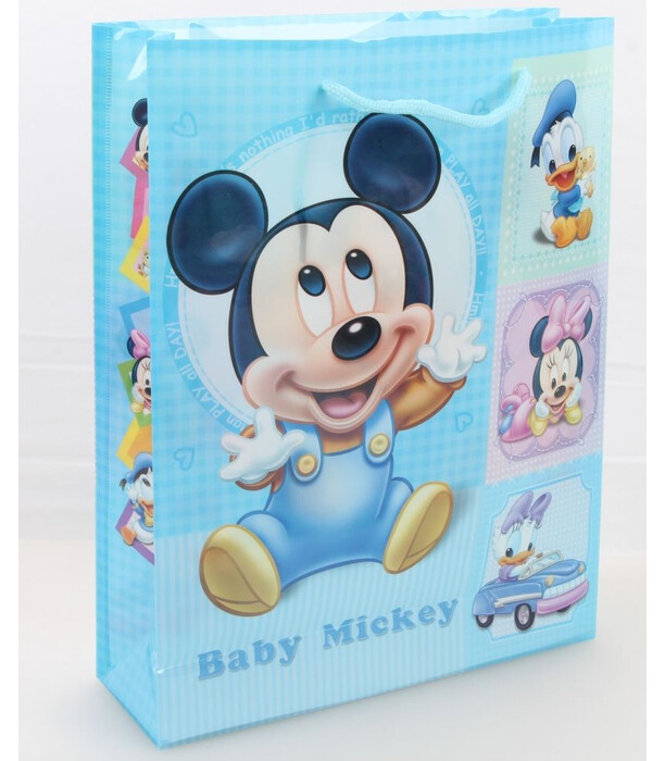 MEDIUM GIFT BAG WITH CARTOON CHARACTERS - PACKAGING AND BATTERIES