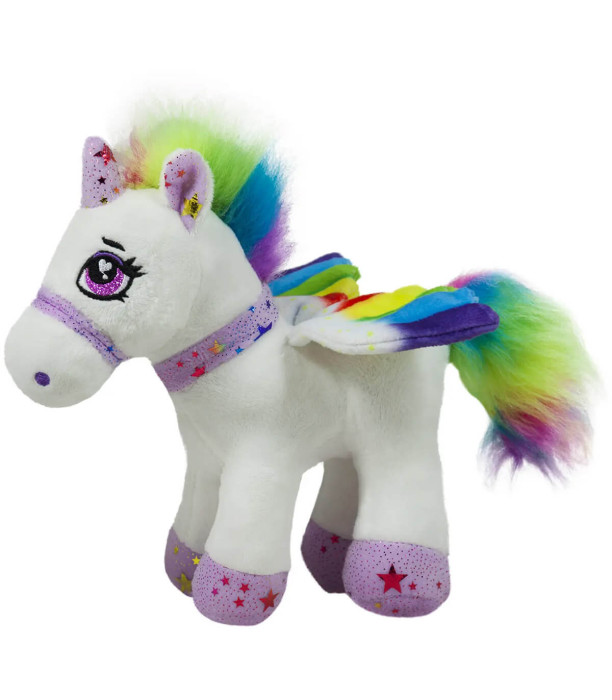 UNICORN DE PLUȘ CU ARIPI COLORATE 46 CM - Medii
