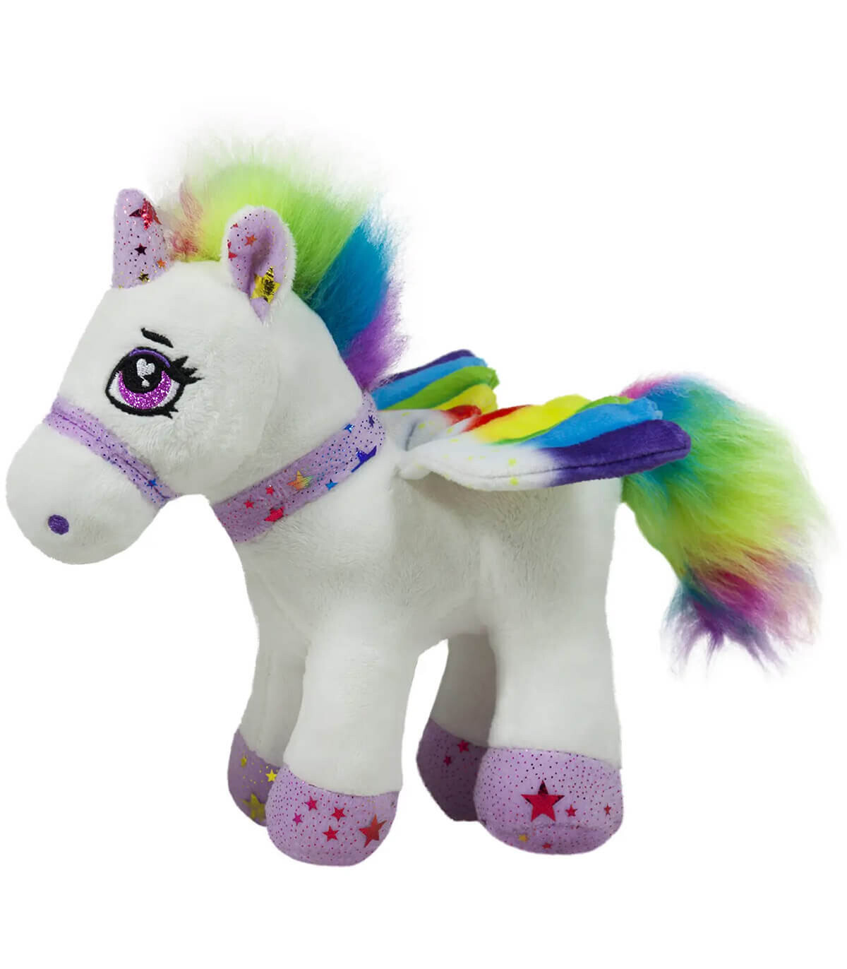 UNICORN DE PLUȘ CU ARIPI COLORATE 46 CM - Medii