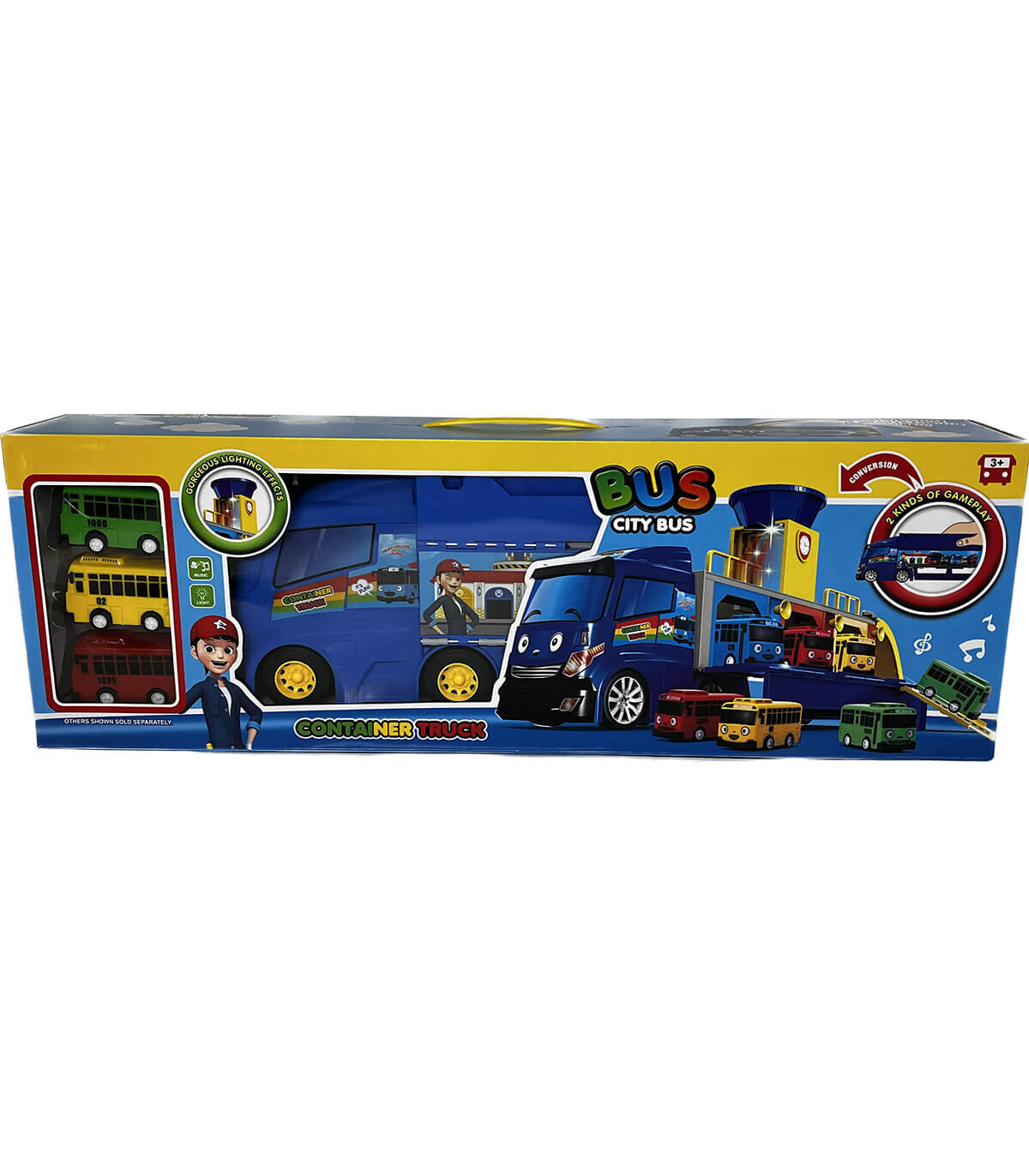 CONTAINER TRACK WITH 3 BUSES - Trucks and cargo