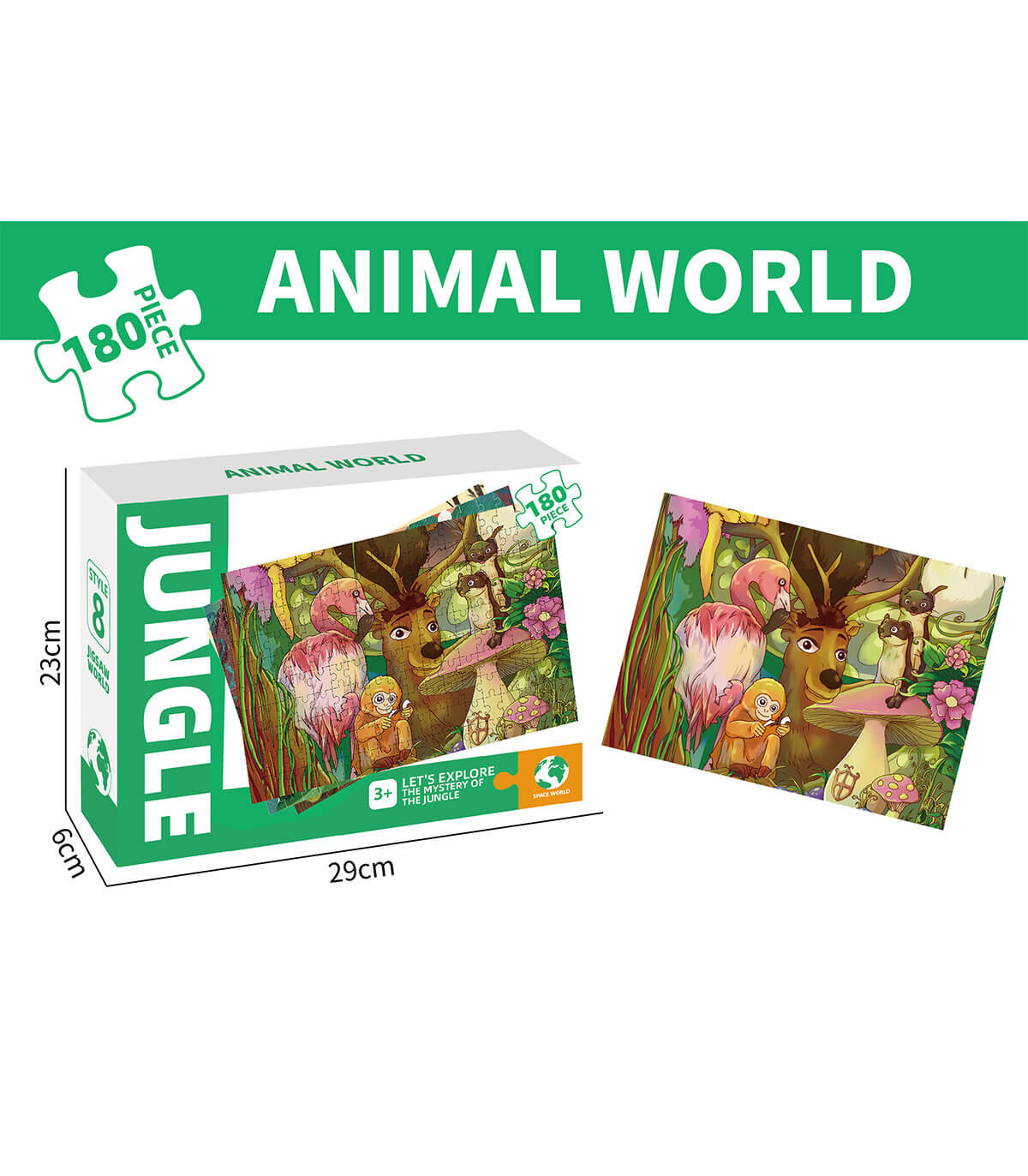 PUZZLE JUNGLĂ 180 BUC - PUZZLE ȘI CUBURI