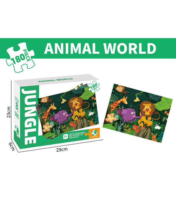 PUZZLE JUNGLĂ 180 BUC - PUZZLE ȘI CUBURI