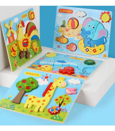 WOODEN ANIMAL PUZZLES - WOODEN
