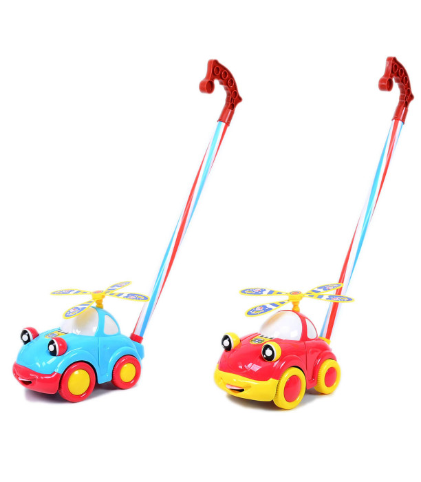 PUSHING CAR WITH EYE AND PROPELLER - RODS, ROPES AND HOOPS