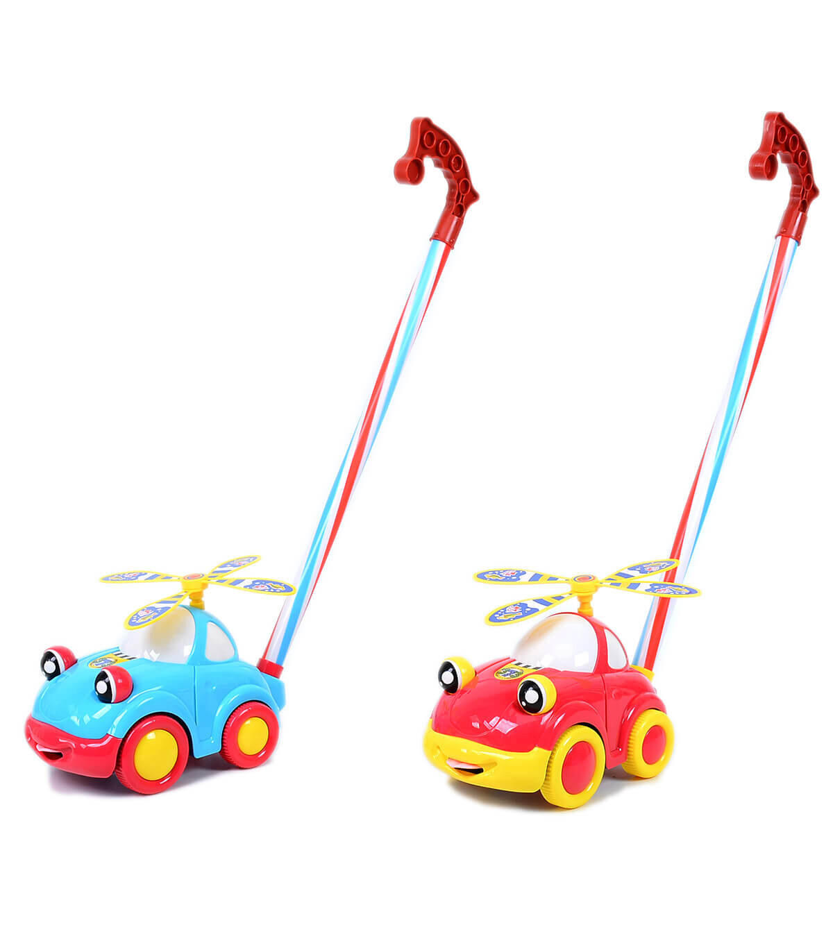 PUSHING CAR WITH EYE AND PROPELLER - RODS, ROPES AND HOOPS