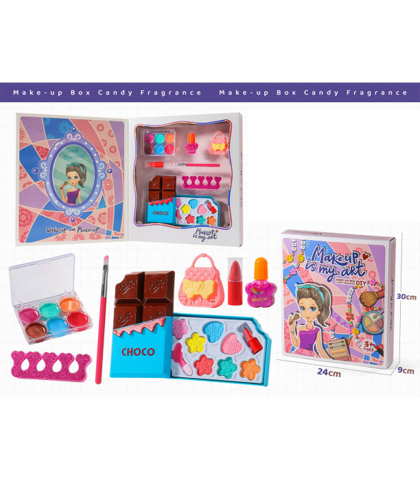 SET DE MACHIAJ CU CIOCOLATĂ ÎN CUTIE - MACHIAJ ȘI ACCESORII PENTRU PĂPUȘI