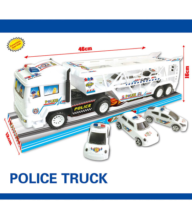 CAMION TRAILER DE POLIȚIE CU 5 MAȘINI - Mașini de poliție, autospeciale de pompieri și ambulanțe
