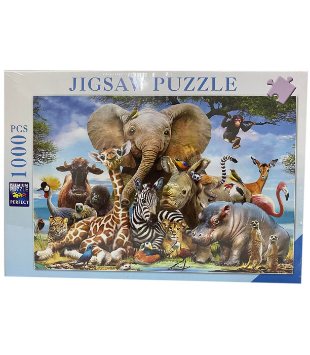PUZZLE CU ANIMALE AFRICANE 1000 DE PIESE - PUZZLE ȘI CUBURI