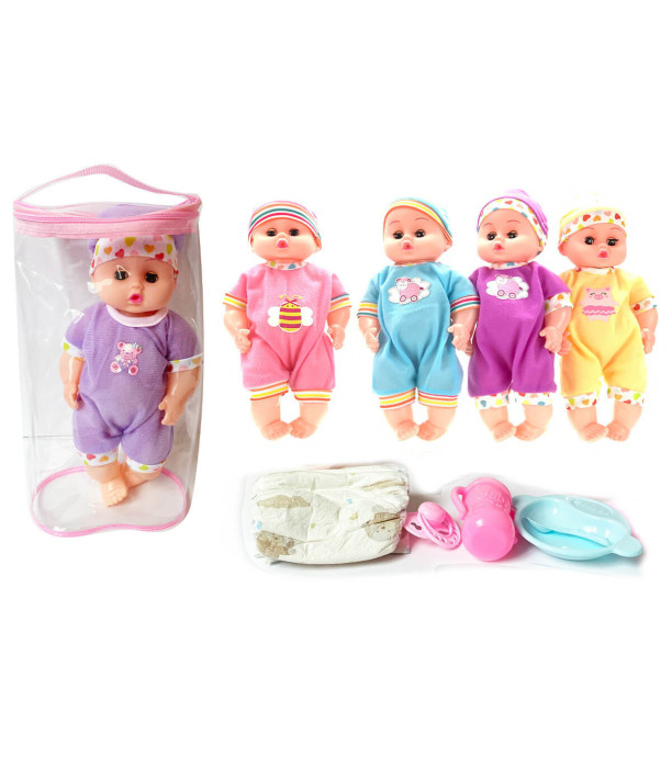 OPEN CLOSE EYES PEEING BABY WITH SOUNDS AND ACCESORIES 25 CM - BABY