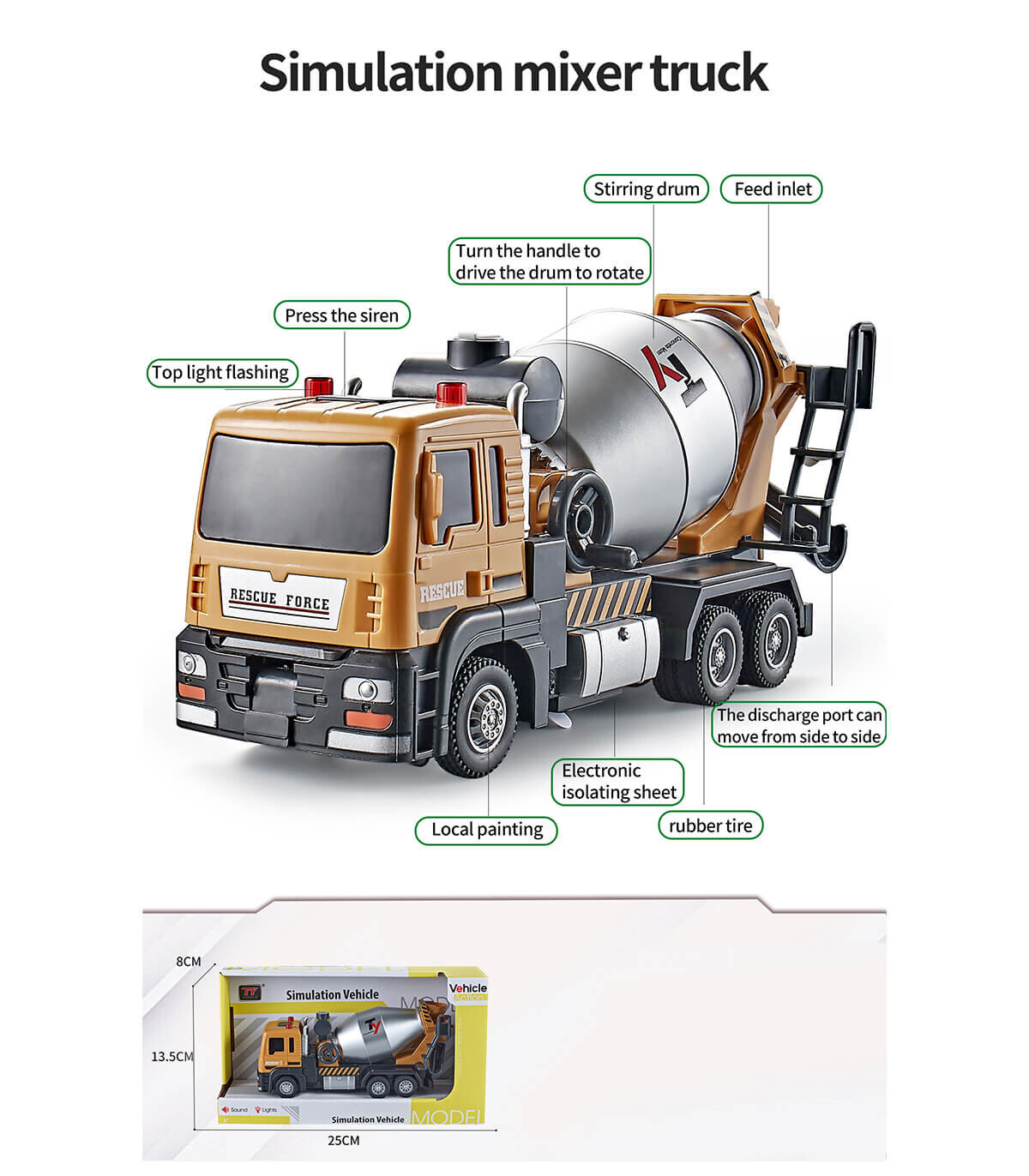 CAMION BETON CU SUNET ȘI LUMINA - Utilaje agricole, de construcții și echipamente militare
