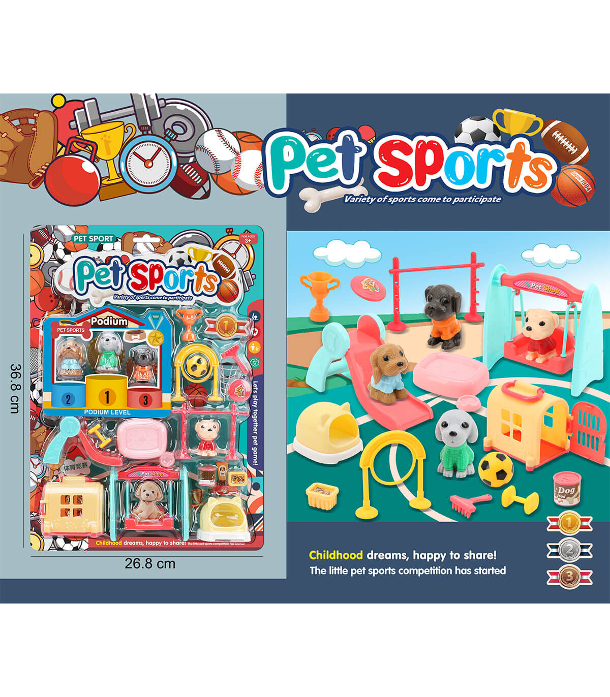 SET SPORT ANIMALUTE LOC DE JOACA CU CATELUSI - Domestice și de la fermă
