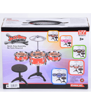 SMALL JAZZ DRUM 3 PCS. WITH CHAIR IN BOX - Drums