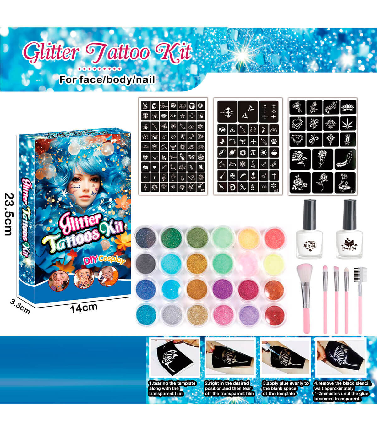 SET TATUAJE CU 2 TIPURI DE DESIGN-URI - SET DE COAFAT ȘI ÎNFRUMUSEȚARE