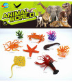 SEA ANIMALS PLAYSET WITH CORALS 9 PIECES