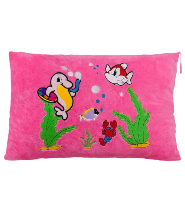 PERNA DIN PLUS CU PEISAJ MARIN MARE 4 CULORI 45/30 CM - PLUȘ PENTRU BEBELUȘI