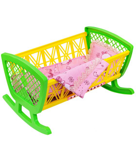PAT CU SET DE DORMIT PAPUSI 47 CM 2 CULORI - CĂRUCIOARE ȘI PATURI PENTRU PĂPUȘI