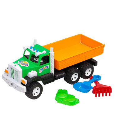 CAMION BASCULANTA CU 3 UTENSILE PLAJA 3 CULORI 47 CM - Utilaje agricole, de construcții și echipamente militare