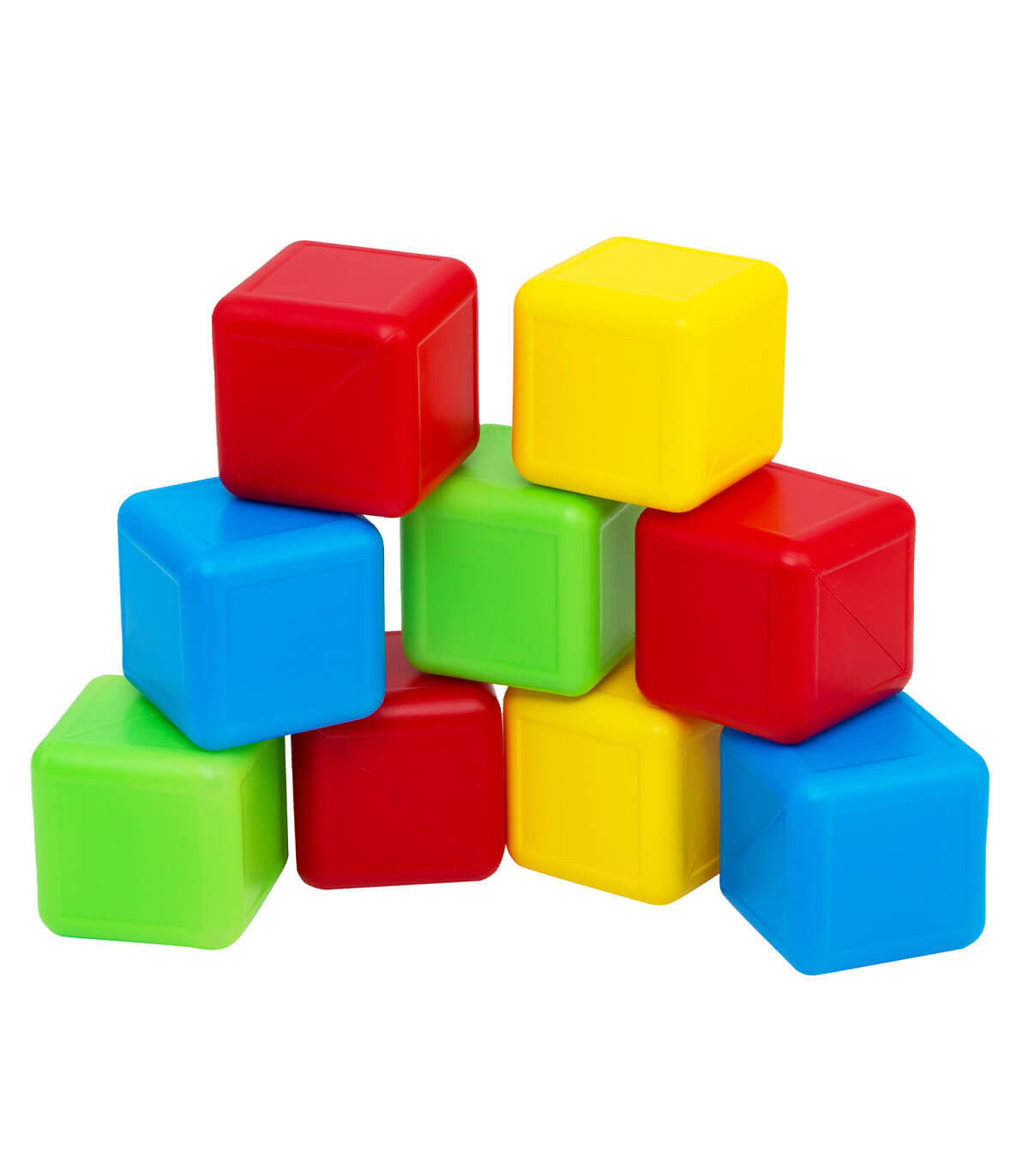 CUBURI DE PLASTIC COLORATE 9 PIESE - PUZZLE ȘI CUBURI