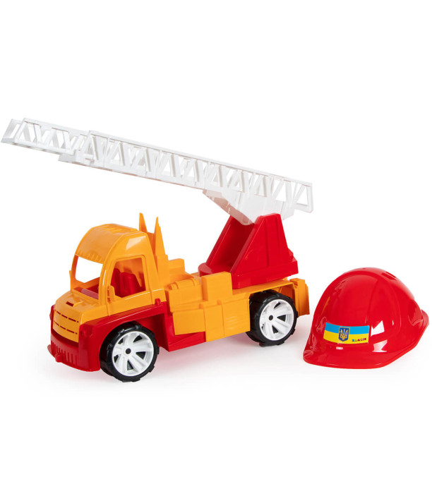 MASINA DE POMPIERI MARE SET CU CASCA 44 CM - Mașini de poliție, autospeciale de pompieri și ambulanțe