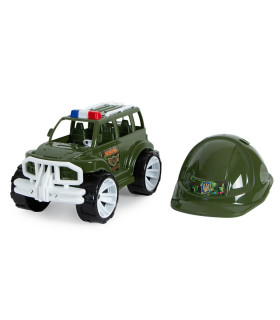 MASINUTA JEEP MILITAR LA SET CU CASCA 32 CM - Mașini și jeepuri