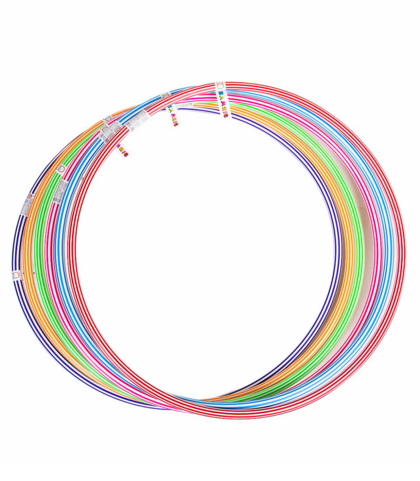 SMALL STRIPED HOOP 76 CM 6 COLORS - RODS, ROPES AND HOOPS
