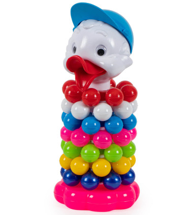 PYRAMID WITH DUCK BALLS 2 TYPES 27 CM - BUILDING BLOCKS, SORTERS AND RINGS
