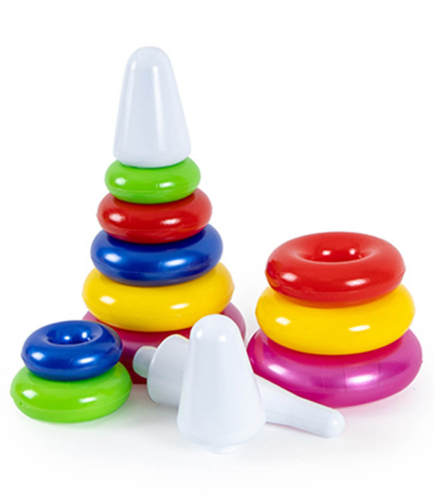 SMALL PYRAMID 6 PIECES 22 CM - BUILDING BLOCKS, SORTERS AND RINGS