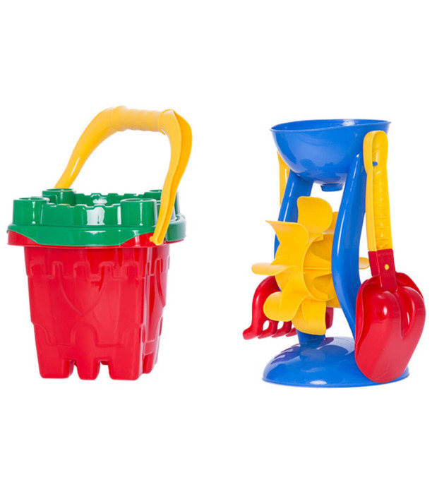 SET GALEATA DE NISIP CU RASNITA 5 PIESE 4 CULORI - PENTRU NISIP